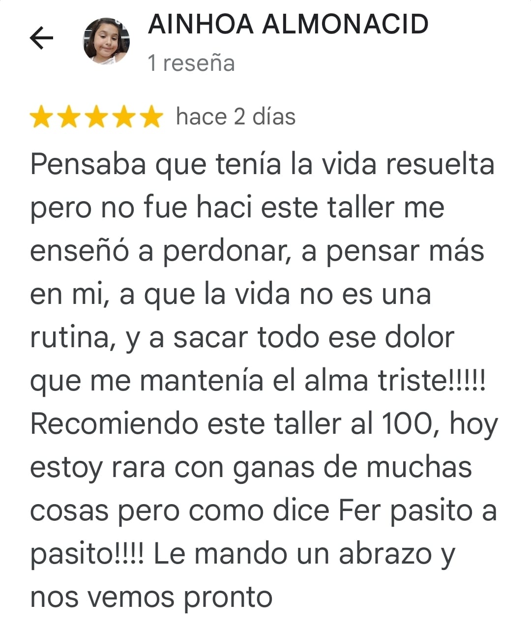 Testimonio de Ainhoa Almonacid